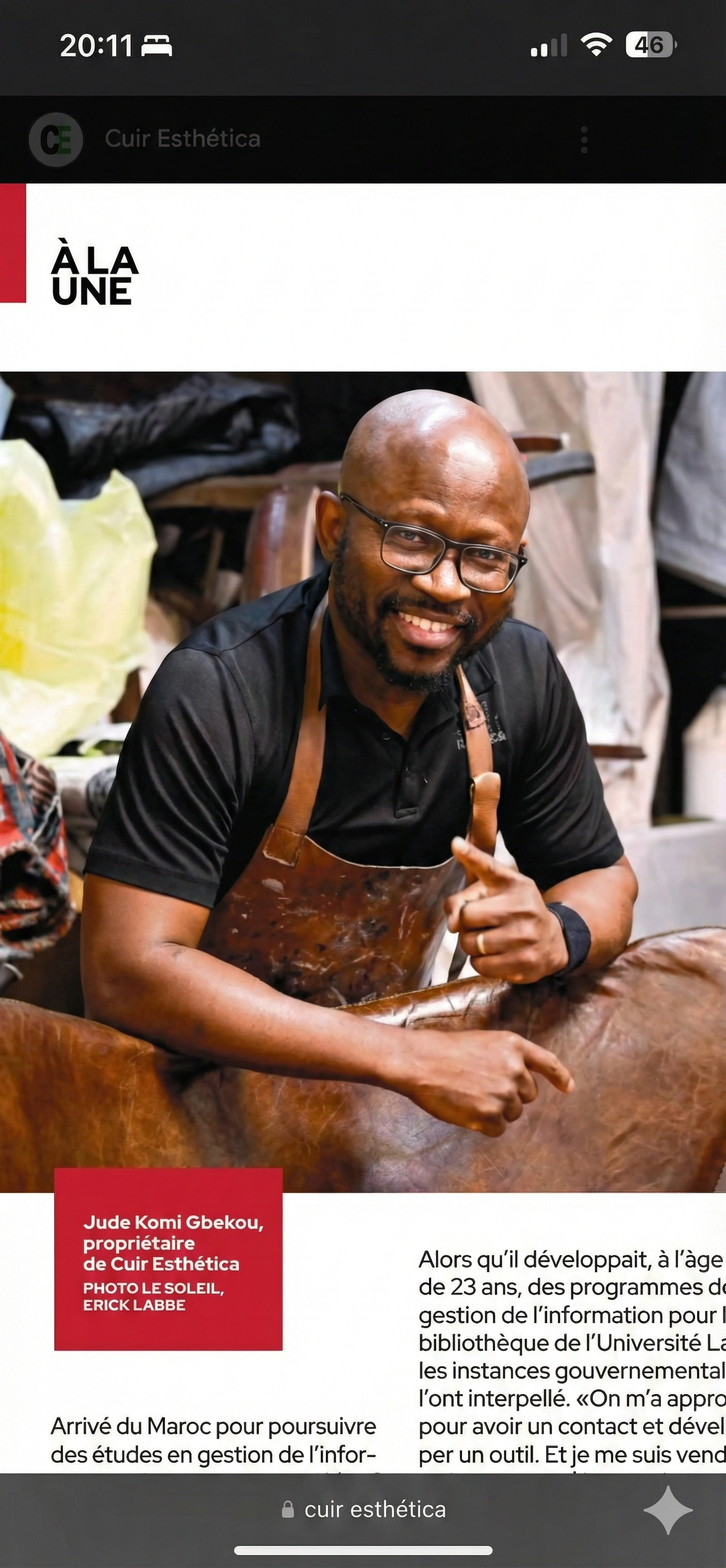 Jude - Maître artisan du cuir